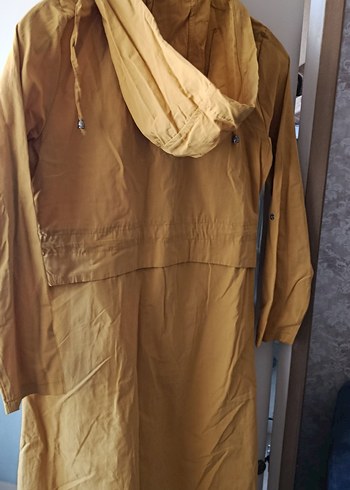 Düğmeli Bej Kadın Ceket trençkot sifir - Görsel 7