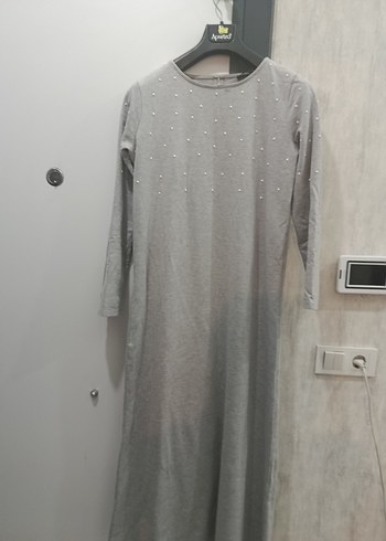 Gri Uzun Kollu Salaş Kadın Elbise LC Waikiki - Görsel 5