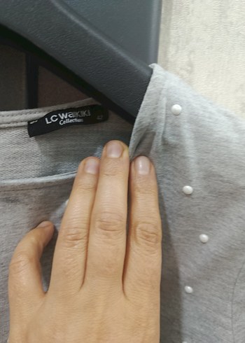 Gri Uzun Kollu Salaş Kadın Elbise LC Waikiki - Görsel 6