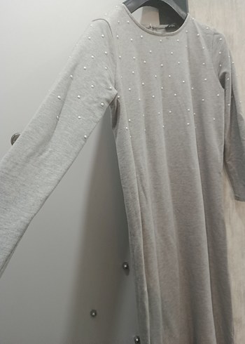 Gri Uzun Kollu Salaş Kadın Elbise LC Waikiki - Görsel 3