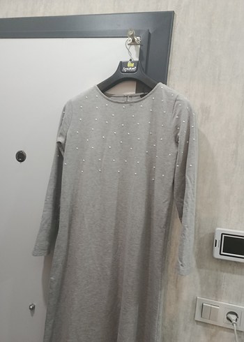 Gri Uzun Kollu Salaş Kadın Elbise LC Waikiki - Görsel 2