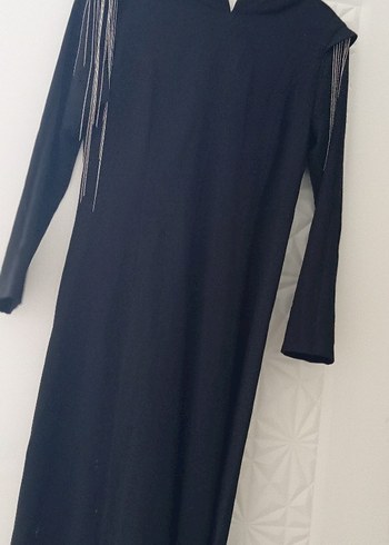 Siyah Uzun Kollu abiye Elbise - Görsel 5