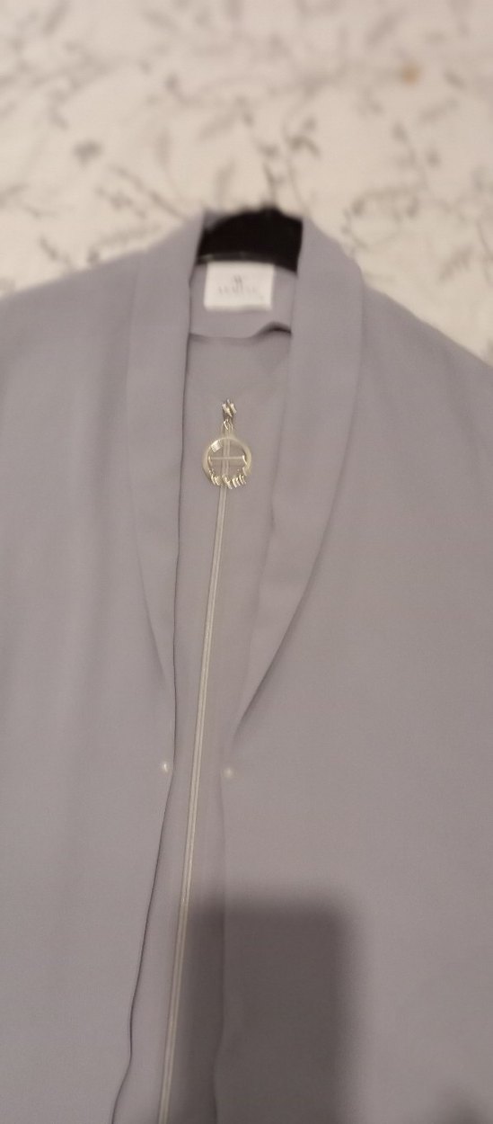 Kadın Gri Uzun Kollu Zincir Detaylı Ceket - Görsel 4