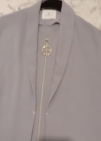 Gri Armine  tunik elbise Ceket görünümlü - Görsel 6