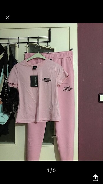 s Beden etiketli pembe eşofman takım
