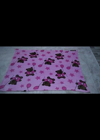 Beden pembe Renk Renkli Baskılı Pembe Çocuk Battaniyesi