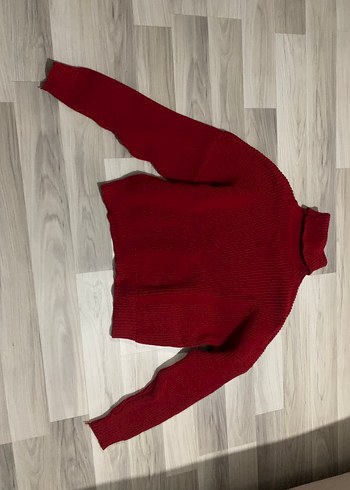 Diğer Kırmızı Kadın Boğazlı Örgü Yün Kazak