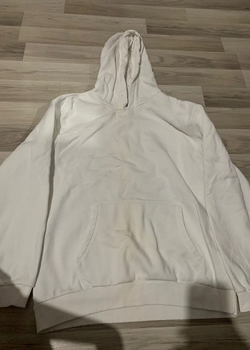 Beyaz Kapüşonlu Kadın Sweatshirt
