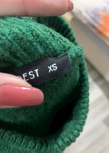 Kadın Örgü Yeşil Yün Bere EST XS