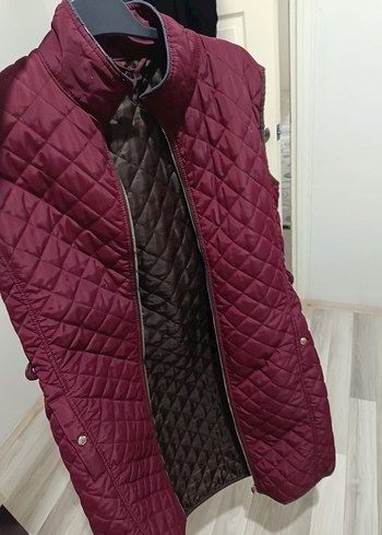 LC Waikiki Bordo Uzun Kadın Yelek Fermuarlı