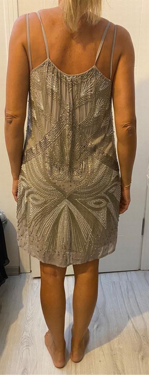 Mango Boncuk/Pul İşlemeli Kısa Abiye - Görsel 5