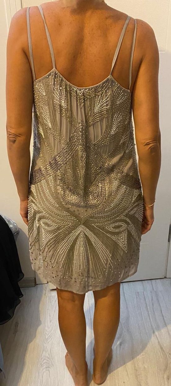 Mango Boncuk/Pul İşlemeli Kısa Abiye - Görsel 4