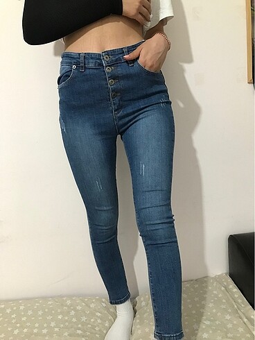 Diğer Yüksek Bel Dar Paça Skinny Kot pantolon