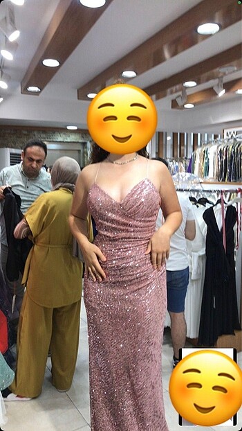 xs Beden Pembe payetli elbise
