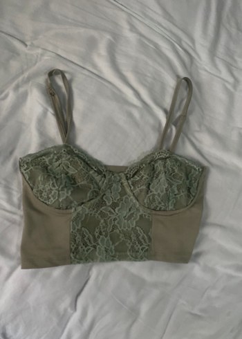 Dantel Detaylı yeşik Kadın Bralet