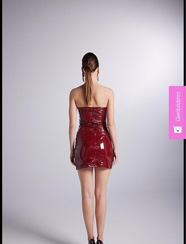 m Beden Straplez bordo mini elbise