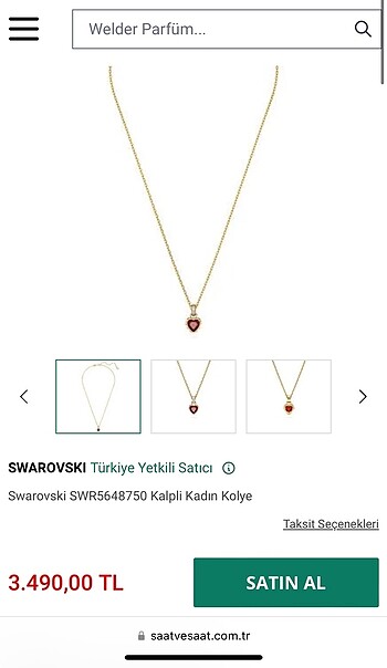 swarovski Swarowski kalpli kolye