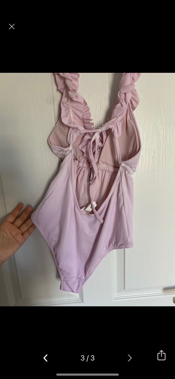 Pembe Fırfırlı Bohem Kadın Mayo - Görsel 3