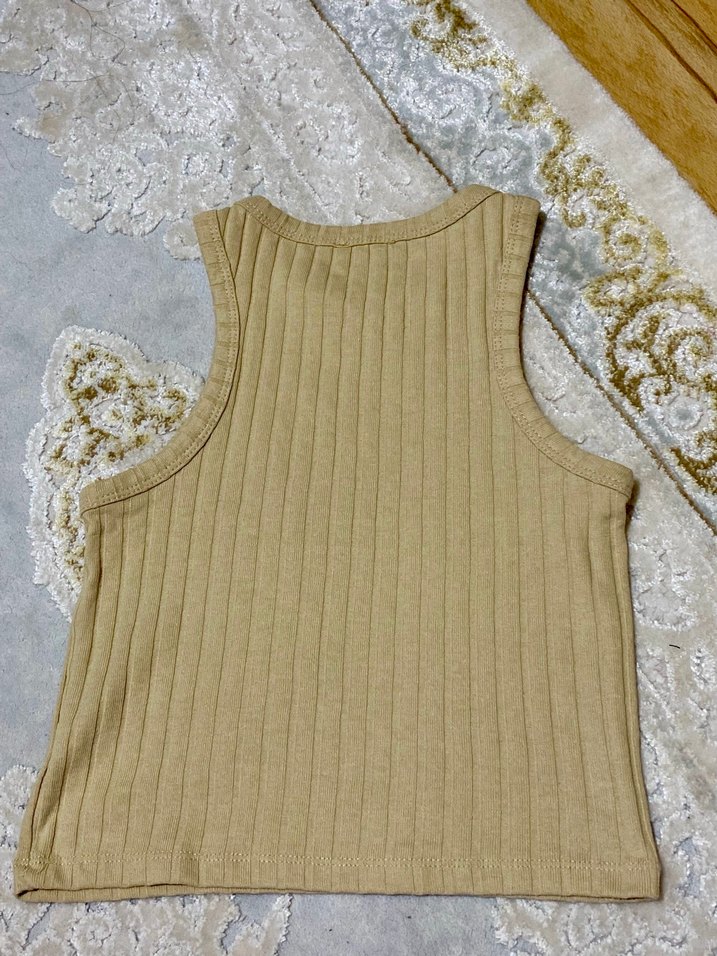 Bej Kadın İnce Örgü Atlet - Görsel 2