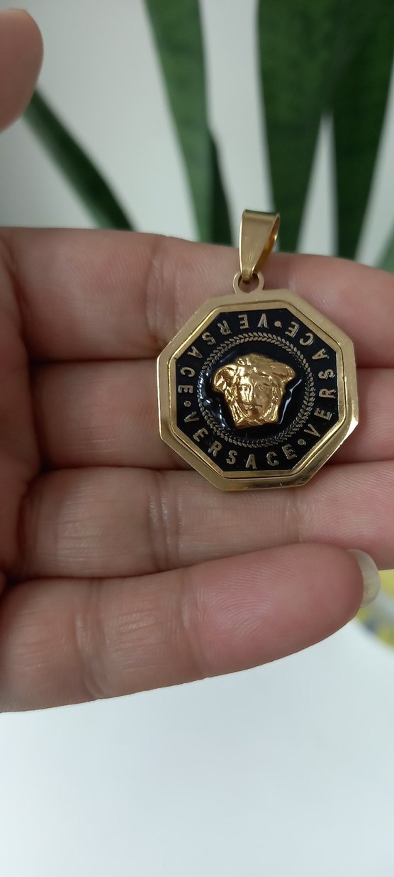 Altın Renk Versace Erkek kadın Kolye Ucu - Görsel 2