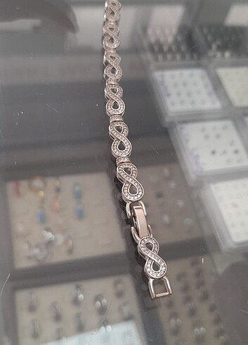 Sterling silver Çelik sonsuzluk bileklik