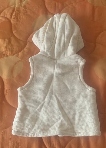 Bebegg marka pamuklu Kapüşonlu Krem Yelek 0-3 ay - Görsel 2