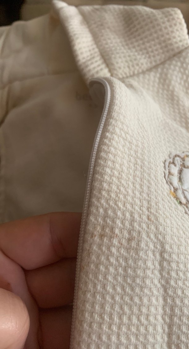 Bebegg marka pamuklu Kapüşonlu Krem Yelek 0-3 ay - Görsel 5