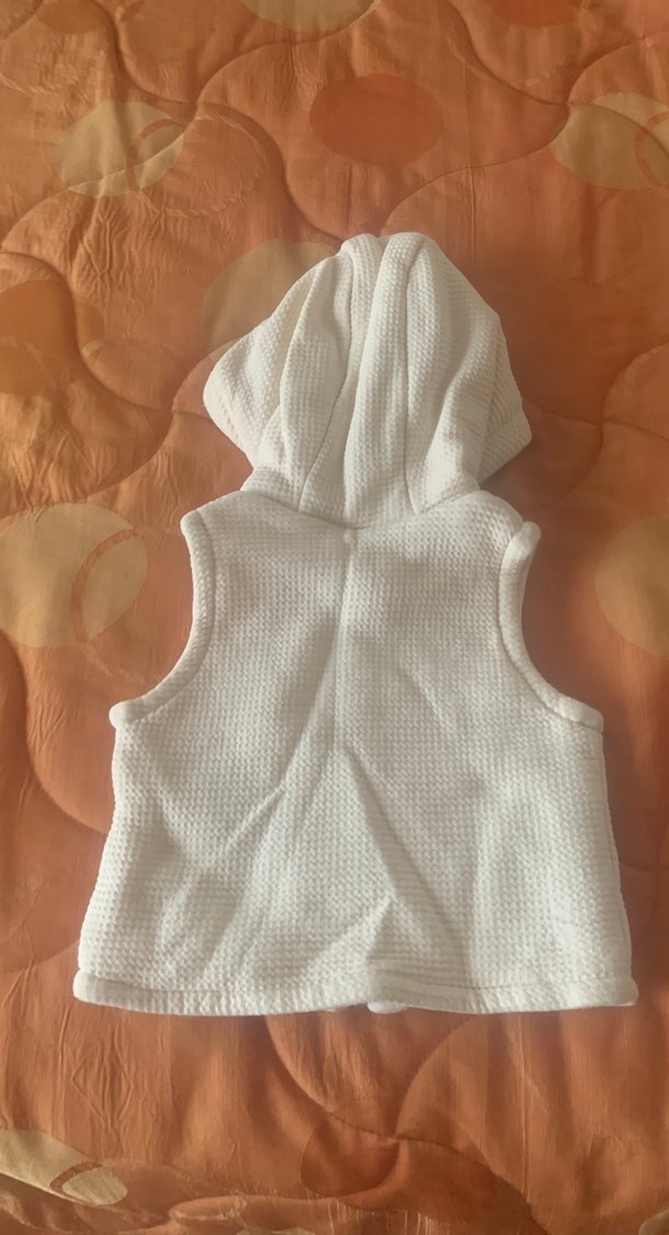 Bebegg marka pamuklu Kapüşonlu Krem Yelek 0-3 ay - Görsel 2