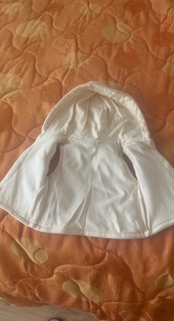 Bebegg marka pamuklu Kapüşonlu Krem Yelek 0-3 ay - Görsel 3