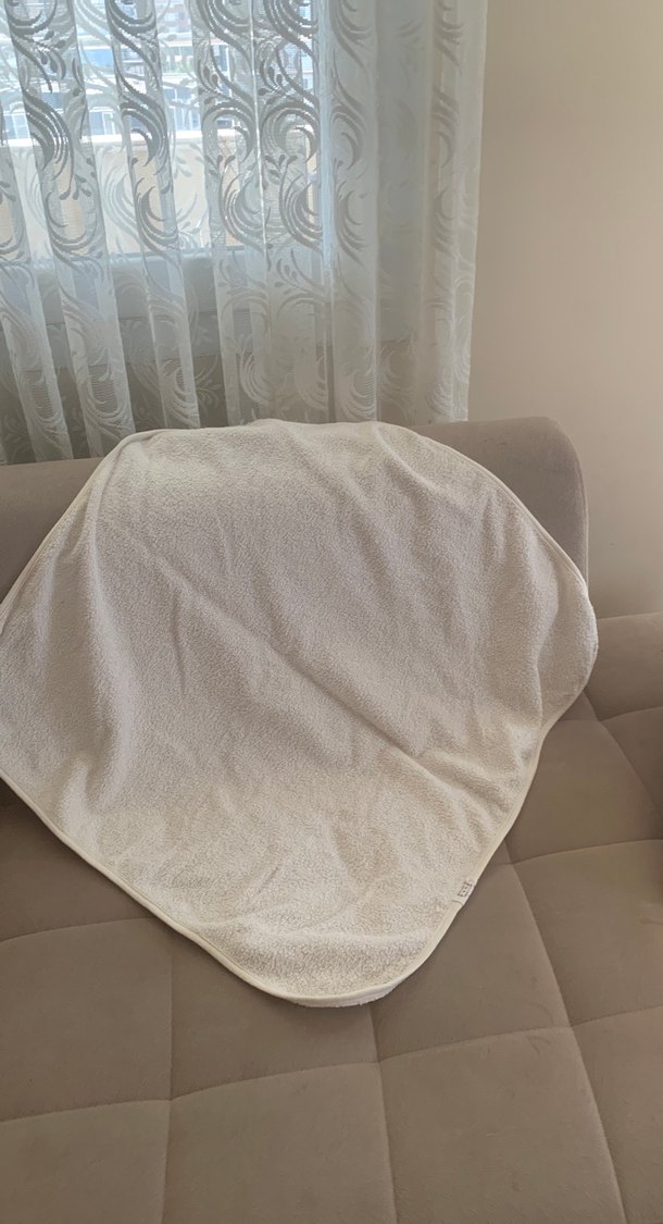 Bebegg Kapüşonlu krem zürafa nakışlı çocuk banyo havlusu 70x70 - Görsel 5