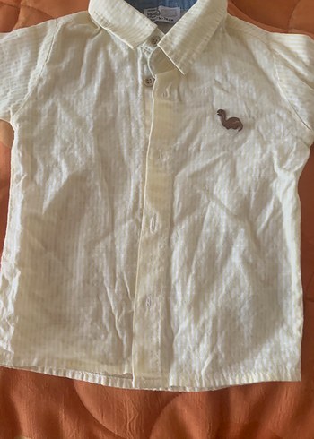 Erkek Çocuk açık sarı pamuklu Gömlek 9 ay - Görsel 2