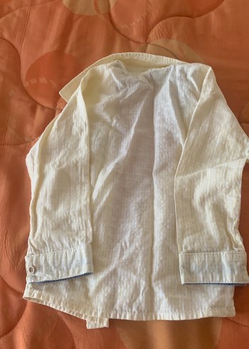 Erkek Çocuk açık sarı pamuklu Gömlek 9 ay - Görsel 3