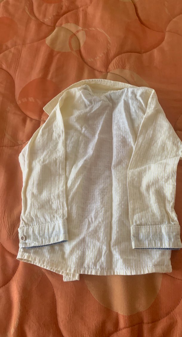 Erkek Çocuk açık sarı pamuklu Gömlek 9 ay - Görsel 3