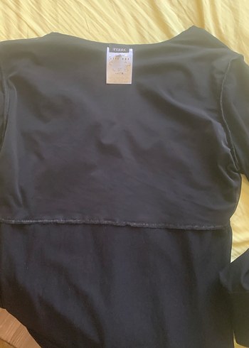 Ferre marka Siyah viskon V Yaka Uzun Kollu Pul Detaylı Bluz M - Görsel 9