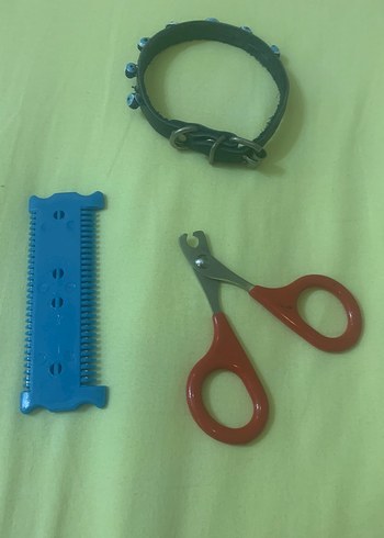 Renkli Kedi Tıraş Makası ve Tasma Seti - Görsel 2