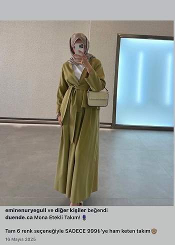 Kemerli Salaş Midi Kimono - Haki - Görsel 2