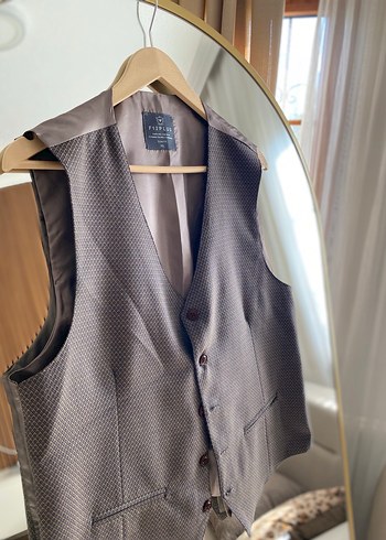 Kahverengi Düğmeli Erkek Yelek - Görsel 3