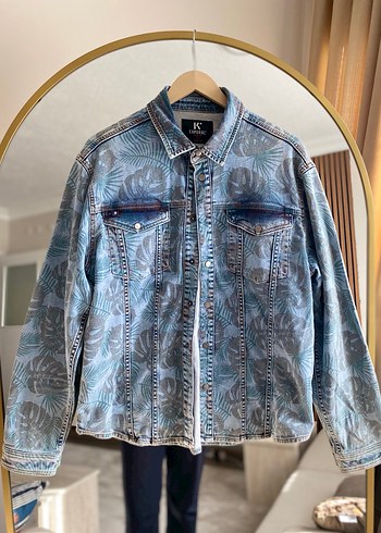 Tasarım Düğmeli Batik Desenli Kot Ceket ithal ürün - Görsel 3