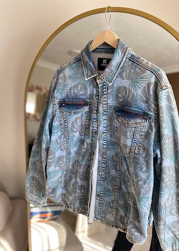 Tasarım Düğmeli Batik Desenli Kot Ceket ithal ürün - Görsel 2