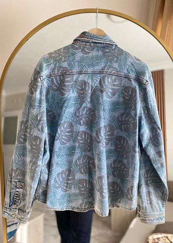 Tasarım Düğmeli Batik Desenli Kot Ceket ithal ürün - Görsel 4