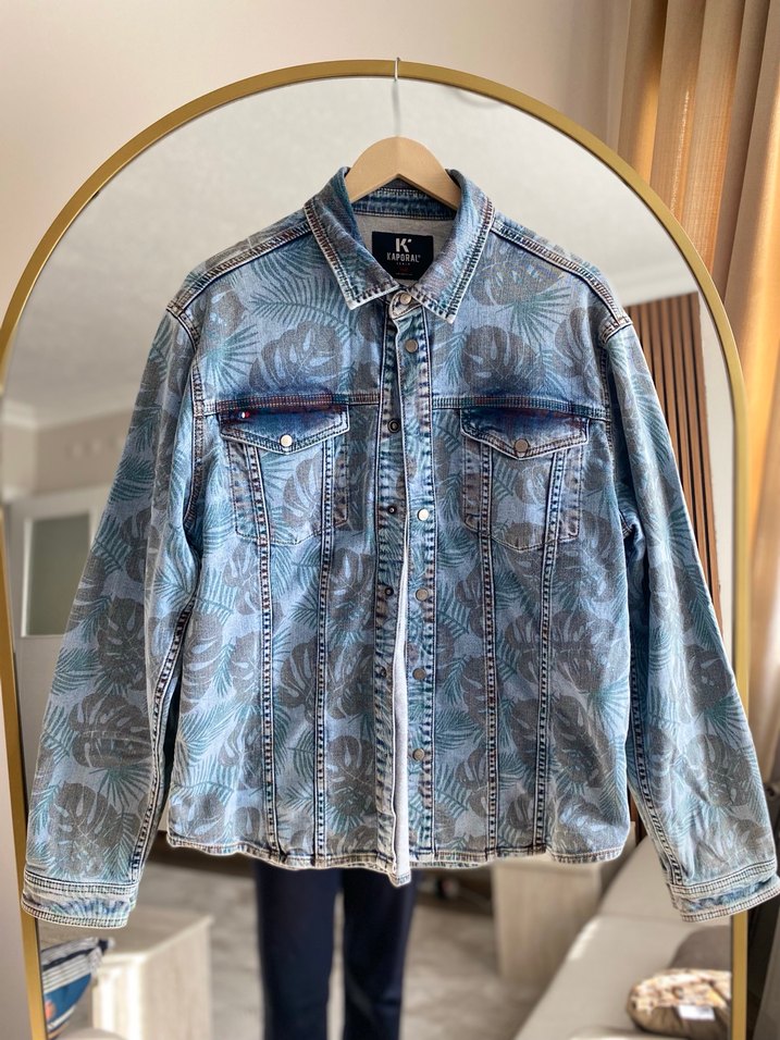 Tasarım Düğmeli Batik Desenli Kot Ceket ithal ürün - Görsel 3