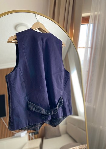 Düğmeli Ekose Desenli Erkek Yelek - Görsel 4