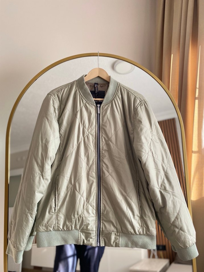 Bej Midi Boy  Ceket Fermuarlı - Görsel 3