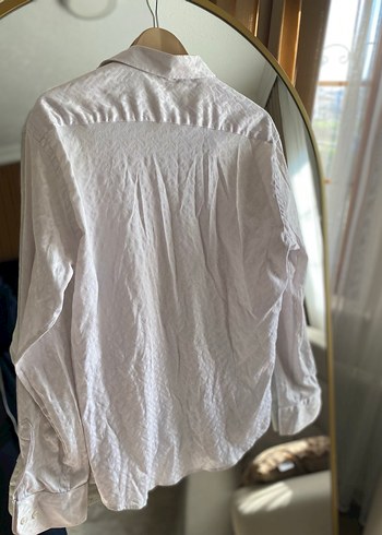 Erkek Beyaz Keten Kısa Kollu Gömlek - Görsel 2