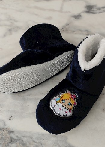 Nakışlı Kürklü Kız Çocuk Ev Terliği - Görsel 18