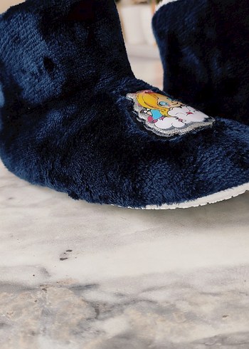 Nakışlı Kürklü Kız Çocuk Ev Terliği - Görsel 5