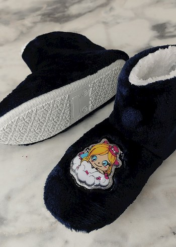 Nakışlı Kürklü Kız Çocuk Ev Terliği - Görsel 19