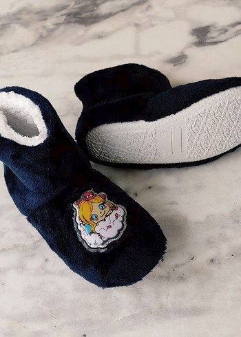 Nakışlı Kürklü Kız Çocuk Ev Terliği - Görsel 14