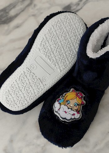 Nakışlı Kürklü Kız Çocuk Ev Terliği - Görsel 20