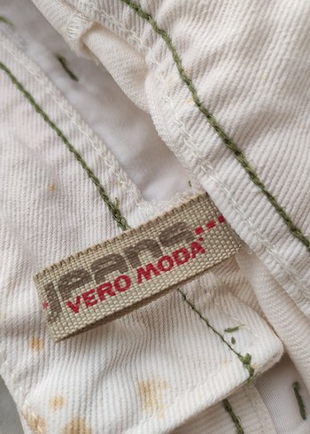 Bohem Beyaz Pamuklu Mini Şort - Görsel 14